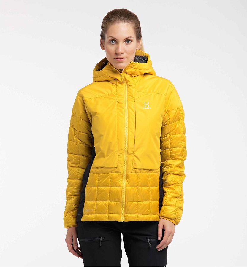 Haglöfs Womens Nordic Mimic Down Jacket Yellow/Black New Zealand 39764VFIT